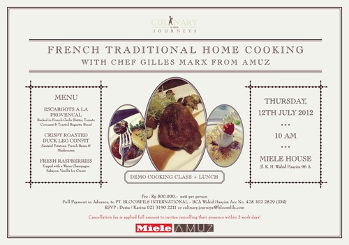 Welcome to Miele Jakarta's exclusive cooking program! Call 021-31902211 or email us culinary.journeys@bloomfils.com