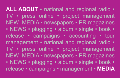ALL ABOUT MEDIA offer two decade's of experience in Regional Radio and Project management via their work with everyone from Britney to Ocean Colour Scene.