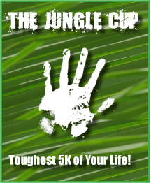 Tarzan’s Cup is now The Jungle Cup- a heart pumping, leg burning, arm searing, jungle obstacle adventure! The toughest 5K of your life!