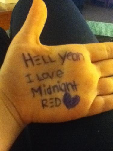 my dream came true midnight red followed me on Tuesday 7:11 10/7/2012 in the Arab world