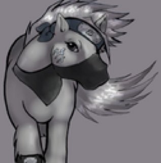 Mlp_Kakashi's profile picture. i am a high ranking ninja, i am captain over team 7 which is @mlp_Naruto, @mlp_Sasuke, and @mlp_Sakura. is usually late. ((image found on google))
