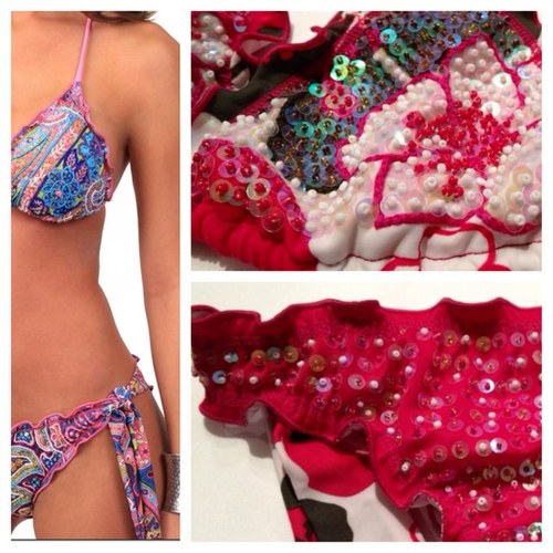 Colombian SWIMWEAR  with Embroided and Beaded Designs that bring women a line where they can feel beautiful in a couture swimsuit.