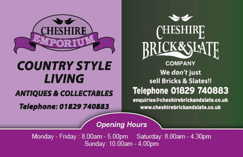 Cheshire Emporium and Cheshire Brick & Slate - country style living antiques and collectables & the leading stockists of reclaimed building materials in the UK