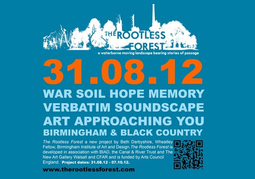 The Rootless Forest is a mobile art project by Beth Derbyshire based on the Canal waterways of central Birmingham and Walsall.
