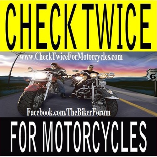 Official Twitter of Check Twice For Motorcycles Inc. SAVING LIVES by raising awareness! Follow us here, on our site, Facebook, LinkedIn, Google+ & Instagram!