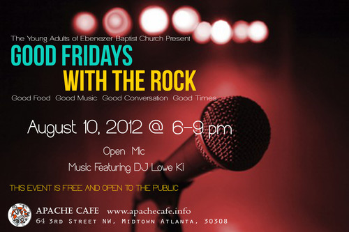 Twitter page of Good Fridays w/ the Rock. Meet us monthly for Good Food, Good Music, Good Conversation, and Good Times.