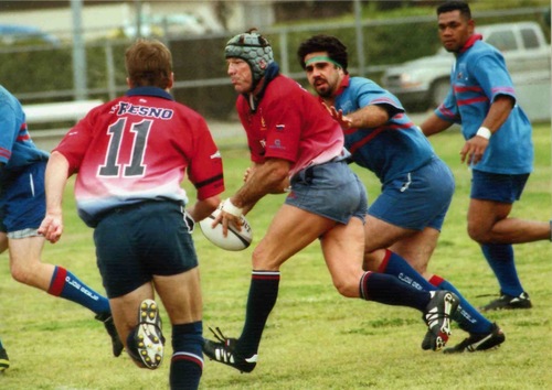 Unquarantined Rugger.  Fresno Rugby Club.
now cyclist