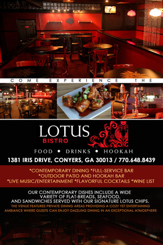 We are Atlanta & Conyers NEWEST contemporary dining and late night experience open six days a week. Hookah! Drinks! Food! Music!