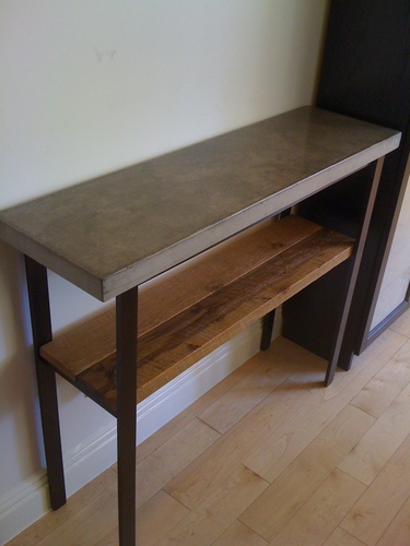 Custom Furniture and Home Decor items of steel, polished concrete and reclaimed wood.