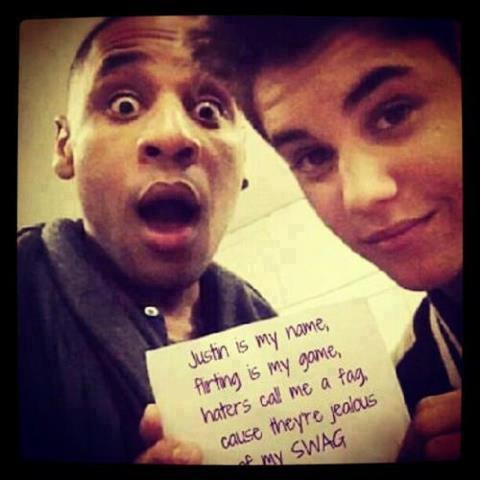 Justin Bieber is a rad dude. Get your smoke on? lololol. I'll support no matter what. Mainly #Tattoos & #Jelena