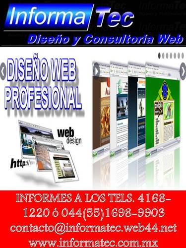 InformaTecWeb's profile picture. Empresa dedicada al Diseño Profesional y Publicidad Web funcional, utilizando las herramientas más novedosas y actuales.