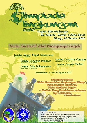 OL_UKF's profile picture. OLimpiade Lingkungan  merupakan salah satu kegiatan pendidikan lingkungan yang diselenggarakan oleh Uni Konservasi Fauna IPB untuk siswa SMA/sederajat.