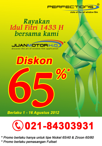 JUANMOTOR H.O. is the leading dealer of Perfections film Indonesia
We are the best place to applicate Perfections Film, much better than other places.