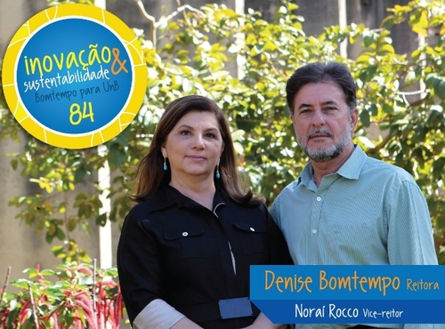 Dias 22 e 23 de agosto, vote chapa 84 para a Reitoria da UnB! Denise Bomtempo para Reitora e Noraí Rocco para Vice-Reitor.