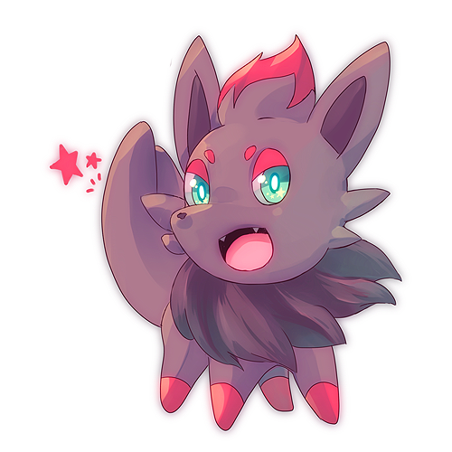 Zorua/Female/Trainer is @PearlMVA. Moves: Transform, Dark Pulse, Shadow Ball, and Shadow Claw. Mom: @__Zoroark #Single