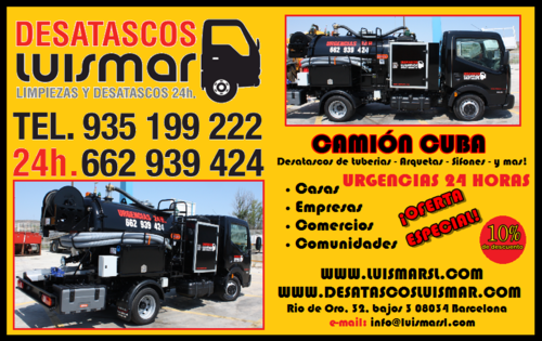 Desatascos - Camion Cuba - Lampisteria - Albañileria - Pintura y mas, no duden en llamarnos 93 205 96 95 Presupuestos sin compromiso!