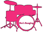 ShesBanging's profile picture. She's Banging is a website for female drummers by female drummers.