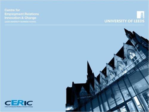 The Centre for Employment Relations Innovation and Change - researching employment relations and the changing world of work. All tweets are personal.