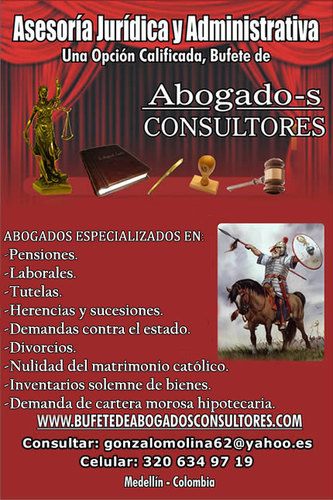 AbogadoMedellin's profile picture. Abogados profesionales altamente calificados. Abogados online para aclarar sus dudas, en cualquier proceso legal, en la ciudad de Medellín-Antioquia.