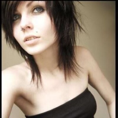 Ebony messy skinny emo