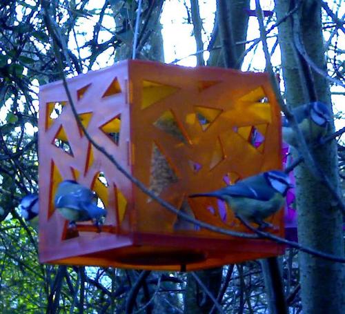 The first complete bird restaurant for small garden birds, ingeniously functional Contemporary British design.  Have a peep at http://t.co/eBkRtPbYh9