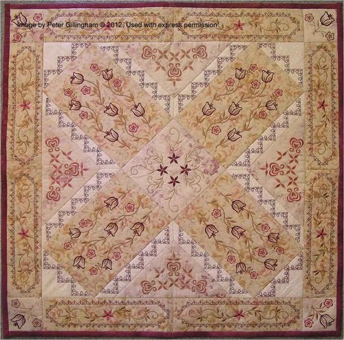 I love machine embroidery, I created the above mini quilt for my mother using my Bernina and software I purchased from Angie Sponge