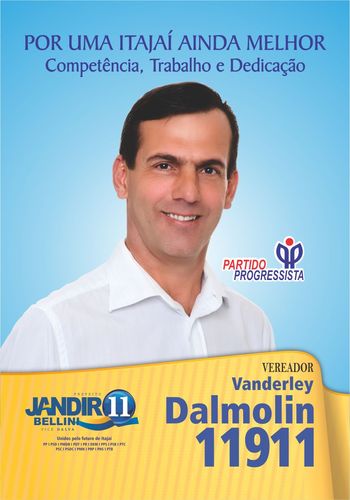 Sou 1º suplente de Vereador da coligação PP e concorro a Vereador pela maravilhosa cidade de Itajaí com o nº 11911.