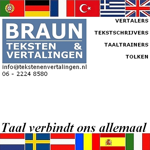 Vertalingen naar- en vanuit alle Europese talen, tolken, tekstschrijvers, taaltrainers