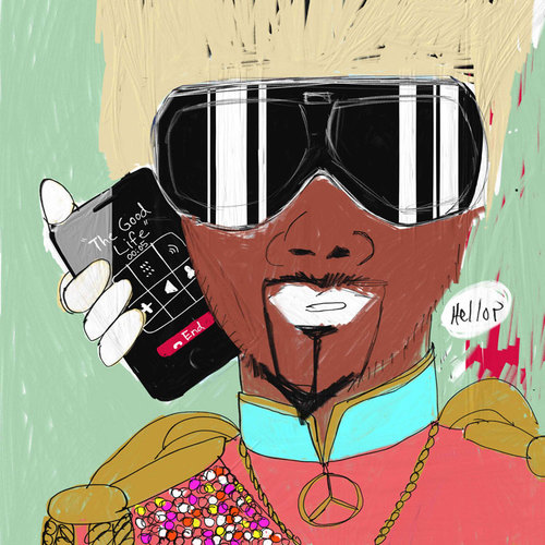 An exhibition featuring work by African American visual artists responding to writings from the Black Arts Movement. Image: M. Thomas, Straight from the Phone
