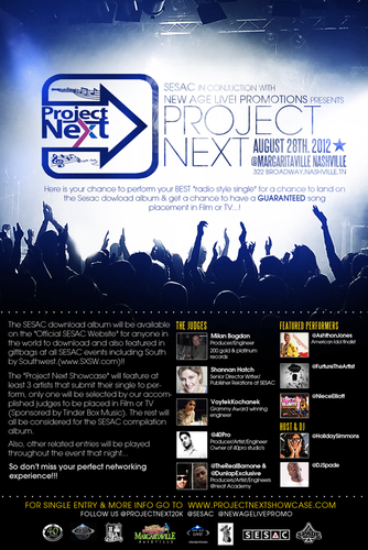 Project Next Showcase, Presented by SESAC. Log on to http://t.co/mR7jv1fCFt for more information.