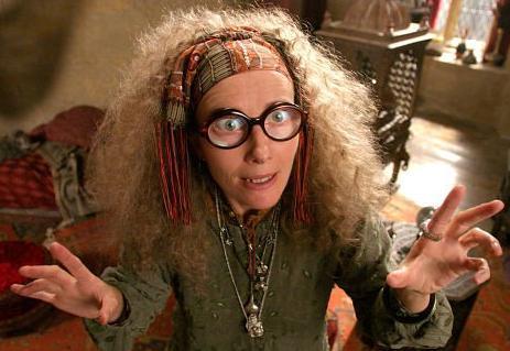 Sybill Trelawney. Divination Professor. Seer. All-Knowing. I possess the Inner Eye. DON'T SKIP MY CLASS OR YOU'LL BE IN TROUBLE.