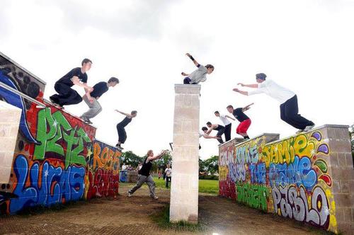 A group of awesome coaches teaching awesome parkour to other awesome people :)