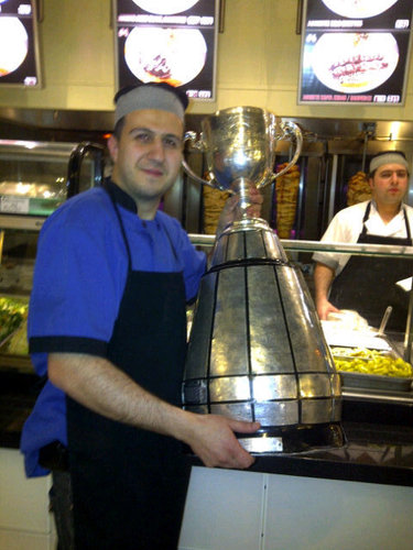 Basha restaurant down simons store on stcatherine street in MTL downtown,made the food for Maxime Lapierre and jacques villeneuve on TV show.alouettes best food