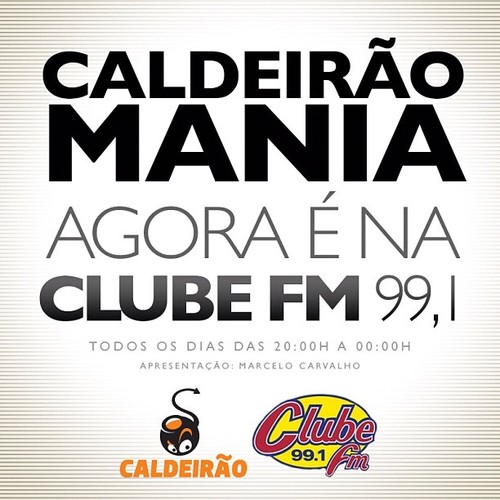 O MELHOR PROGRAMA DE PAGODE, SAMBA, SWINGUEIRA E AXÉ DO BRASIL! 1°LUGAR NO IBOPE! TODOS OS DIAS DAS 20h ÀS 00h NA CLUBE FM 99,1. APRESENTAÇÃO MARCELO CARVALHO