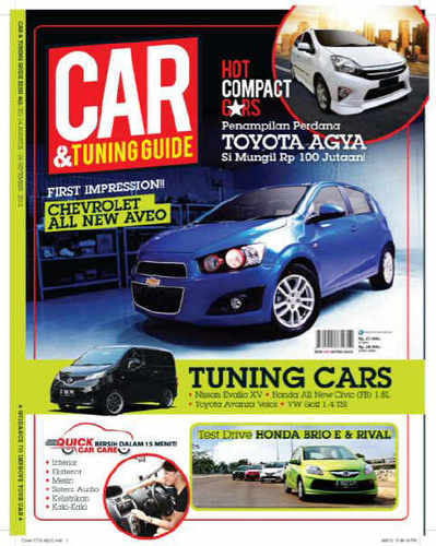 Referensi mobil baru & panduan modifikasi
 terbit 2 mingguan, 100 halaman
 Kompas-Gramedia Group of Magazine
 
 FB: car & tuning guide magazine