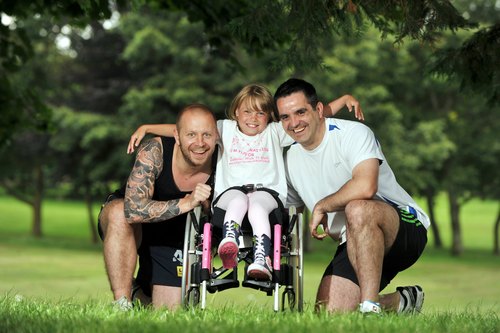 runningtowalk's profile picture. 2 lads are going to run 8 marathons in 8 days to raise money for a little girl to have an operation that will help her walk for the first time.