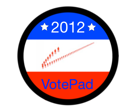 VotePad! Has Arrived!!! It's In The iTunes Store And It's FREE!!!
Don't forget to Vote!!! Tuesday, November 6, 2012
