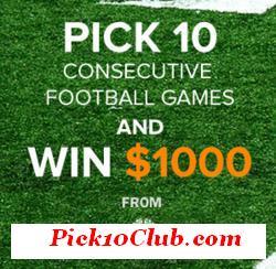 Think you're good at picking NFL winners? Go to http://t.co/g1wlGNz21v and win up to $1,000 by picking 10 game winners!