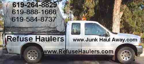 Refuse Haulers offer junk & appliance removal. We offer roll-off, dumpster & debris bin service. We drop off trailers 4 u to fill with your junk. 619-264-8829