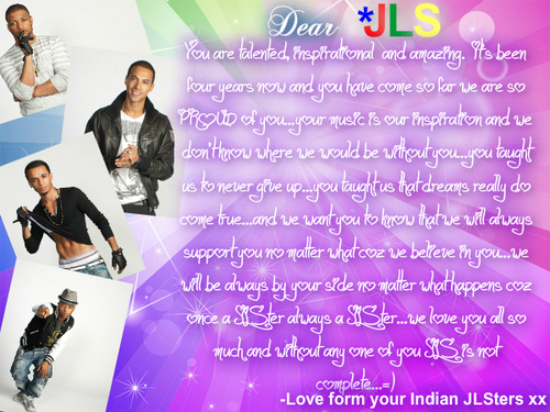 Zeba,Rafia,Tabish,Fahad and Kaif 
JLS we love u so please Take A Chance On Us and follow us this will Makes Us Wanna Oh Oh Oh Oh ;D #4YearsOfJLS #ProudOfJLS