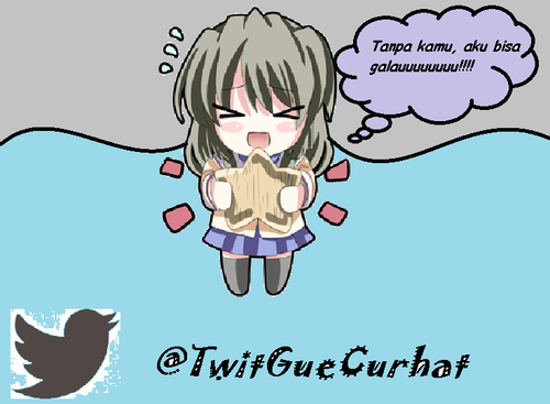 Semua yg ditulis cuma sekedar luapan dari sampah hati karena si doi. YUK FOLLOW  @TwitGueCurhat ! | keep follow and RT-ing ;)