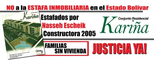Grupo de Familias Víctimas de Estafa Inmobiliaria desde el 2008 por parte de la Constructora 2005 - Nasseh Escheik. Miembros del @FCEIEB