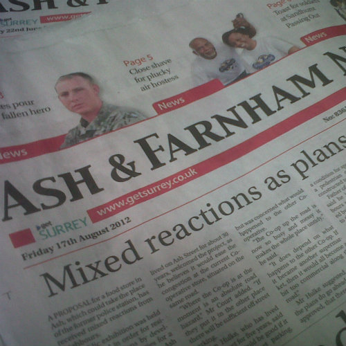 News updates from Ash, Tongham and Farnham. Email: henry.bodkin@trinitymirror.com                    http://t.co/l22FankviP