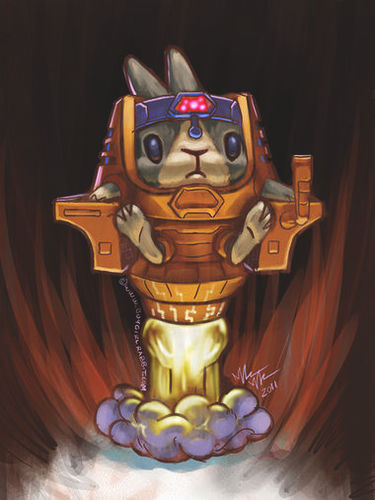 B.O.D.O.C, (Bunny Organism Designed Only for Carrots) was created for the  purpose of the consummation of carrots. Don't steal them from him. You've been warned