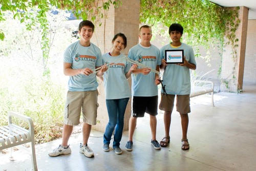 A group of high schoolers who love entrepreneurship and technology. Right now, we're working on our Kickstarter project: The GiraffeStand, an iPad bed mount!