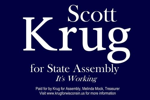 Representative Scott Krug running for Re-Election in the 72nd Assembly District including Wisconsin Rapids, Rome, Saratoga and Wautoma.