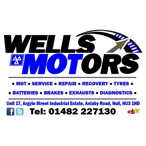 WellsMotors's profile picture. Welcome to the official Twitter feed for Wells Motors in Hull, a family-run business established for over 25 years specialising in MOT, services and repairs.