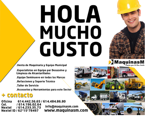 We sell quality municipal equipment,heavy equipment and machinery. 
we ship to Mexico,South America and the rest of the World.