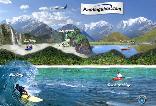 Kayaking, Rafting, Canoeing, Sea Kayaking & Surfing. Free information for world wide Paddle Travel.