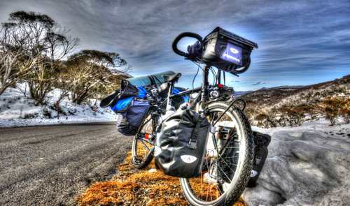 Producing all my own power from 18 watt solar and dynamo living of the grid true green. Bicycle touring around Australia co2friendly